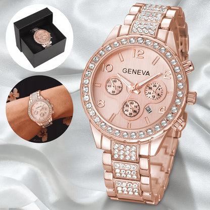 Waterproof Luxury Women's Watch Classic Stainless Steel Quartz Crystal Dial